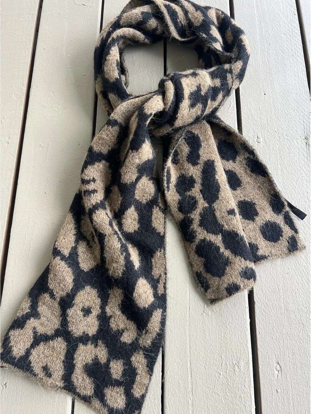 Anthropologie Leopard Print Scarf  Neutral Animal Print Wrap Soft Large Shawl.